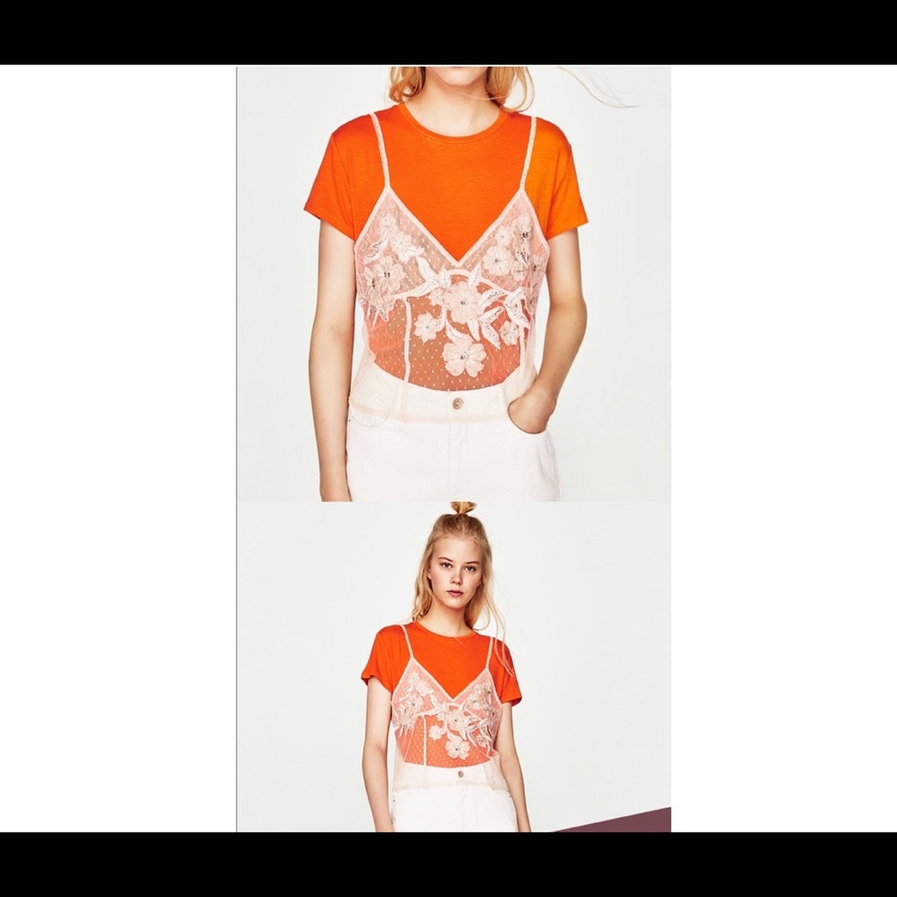 Zara sheer crop camisole